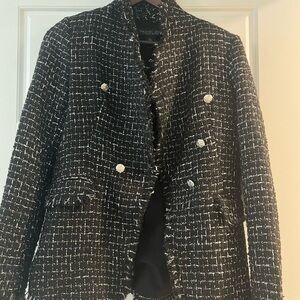 Rachel Zoe Monochrome Tweed Blazer